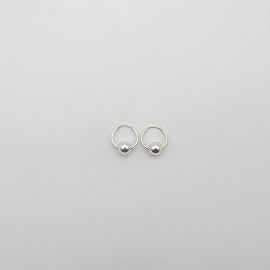 AROS ARGOLLA CON 1 BOLITA 16MM /PLATA